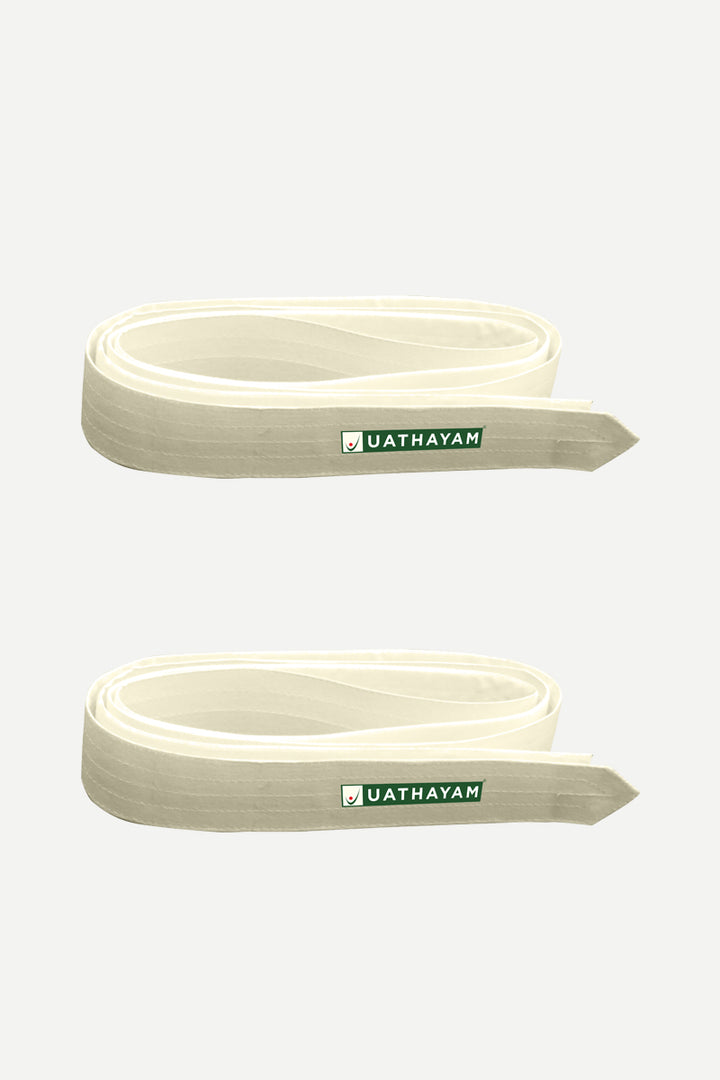 Dhoti Belt - Cream Pack of 2 Combo For Mens | Uathayam