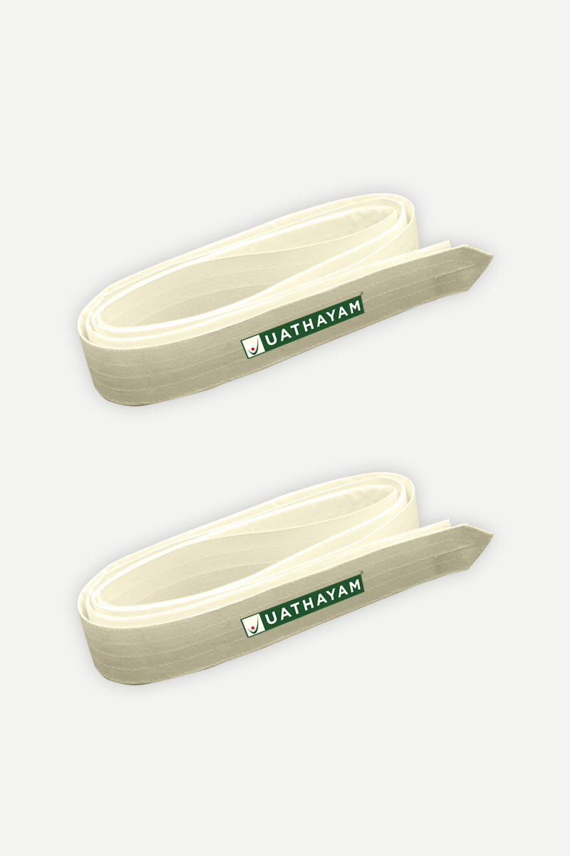 Dhoti Belt - Cream Pack of 2 Combo For Mens | Uathayam