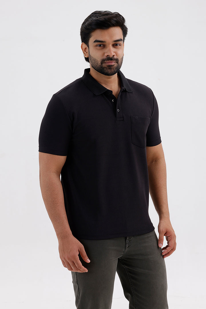 Black Cripe Polo T-Shirt for Men by Ariser