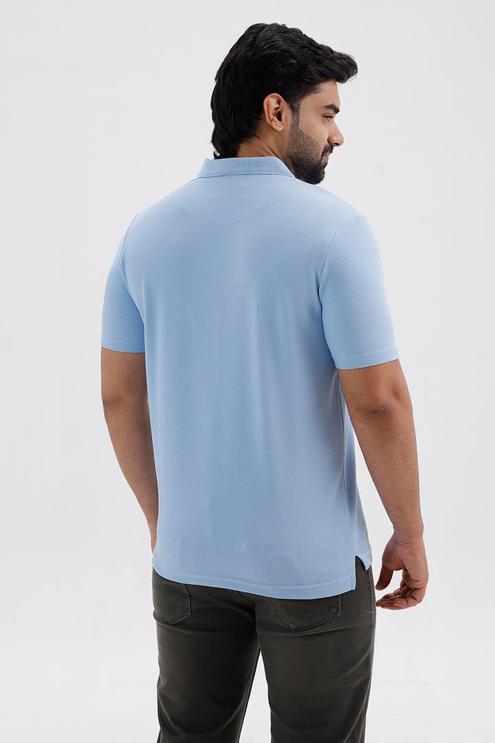 Sky Blue Cripe Polo T-Shirt for Men by Ariser