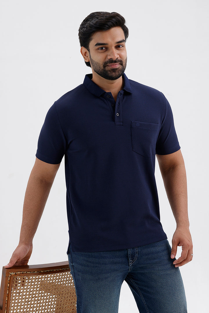 Stylish Midnight Navy Cripe Polo Men's T-Shirt