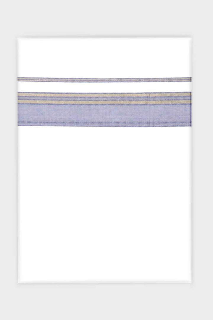 Art Crystal - Lavender Smooth Cotton Double Dhoti With Fancy Borders | Uathayam