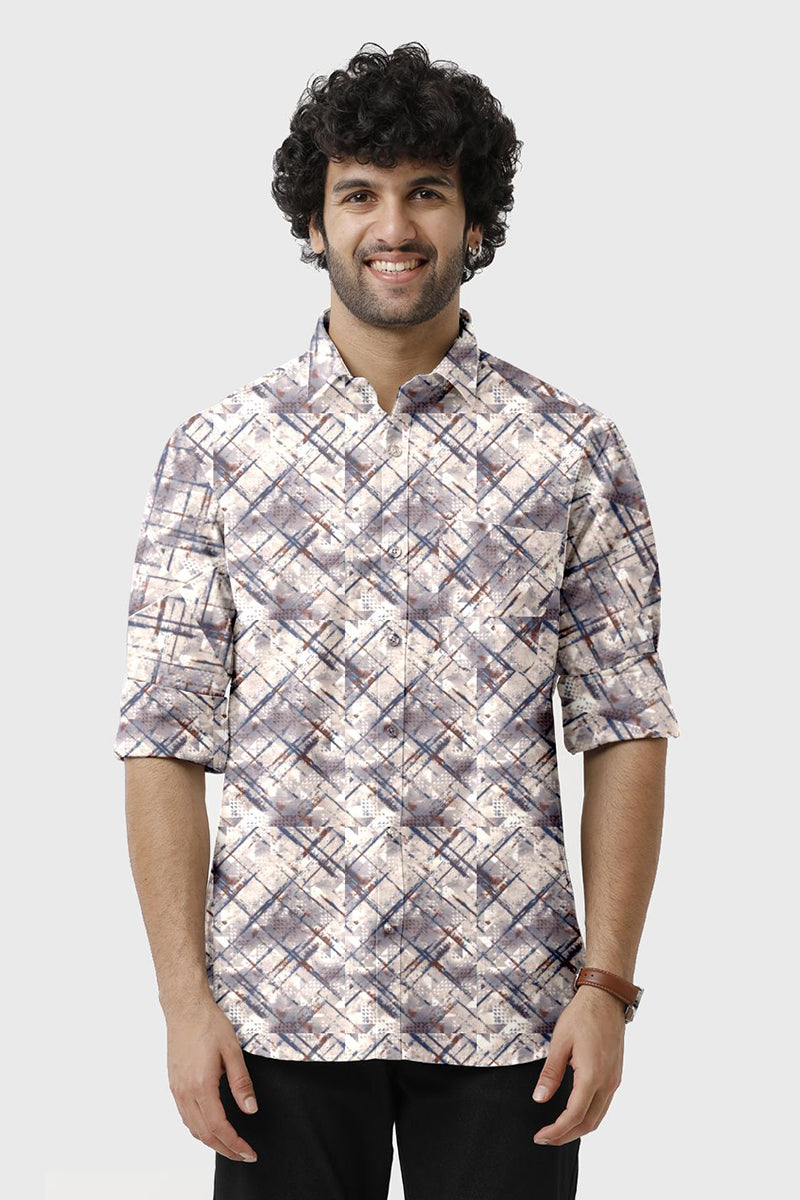 ARISER Miami Satin Printed Full Sleeve Smart Fit Formal Shirt for Men - 15676