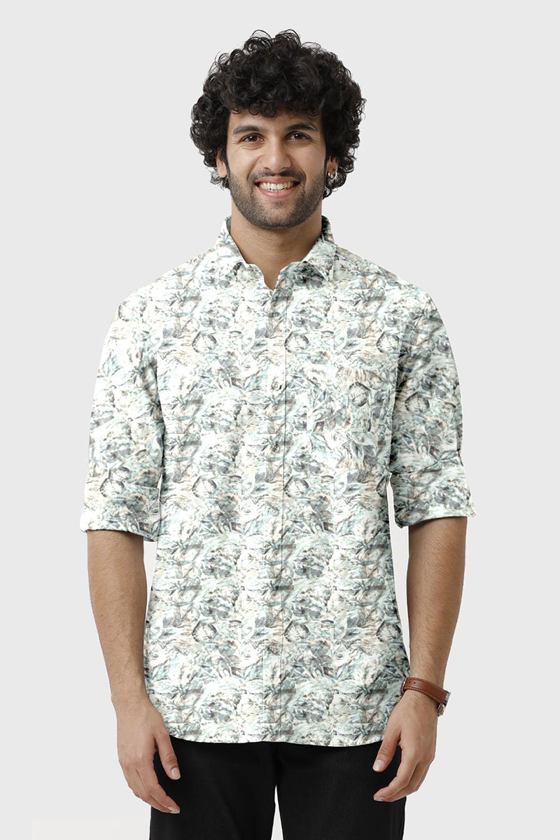 ARISER Miami Satin Printed Full Sleeve Smart Fit Formal Shirt for Men - 15684