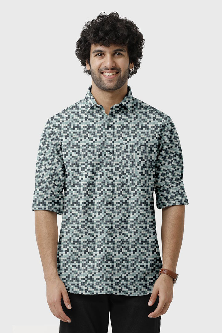 Miami - Green Printed Casual Shirts for Men | Ariser