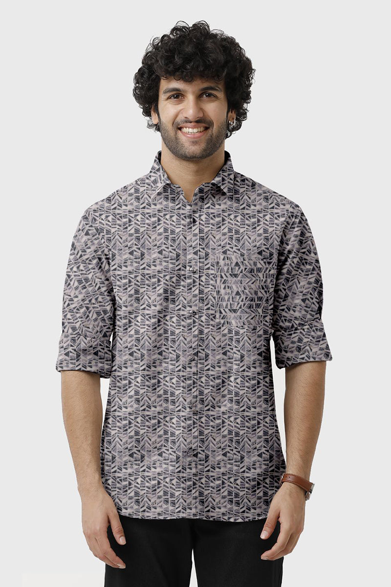 Miami - Gray Printed Casual Shirts for Men | Ariser