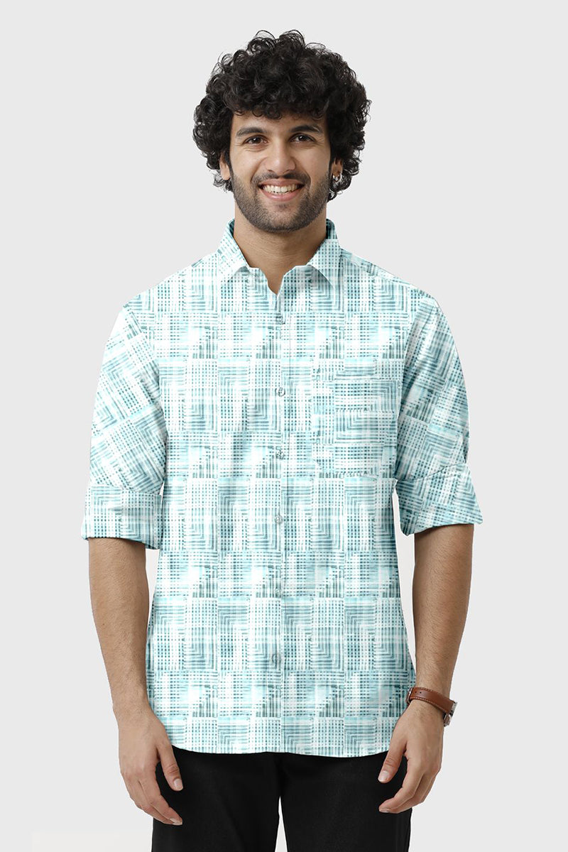 ARISER Miami Satin Printed Full Sleeve Smart Fit Formal Shirt for Men - 15699
