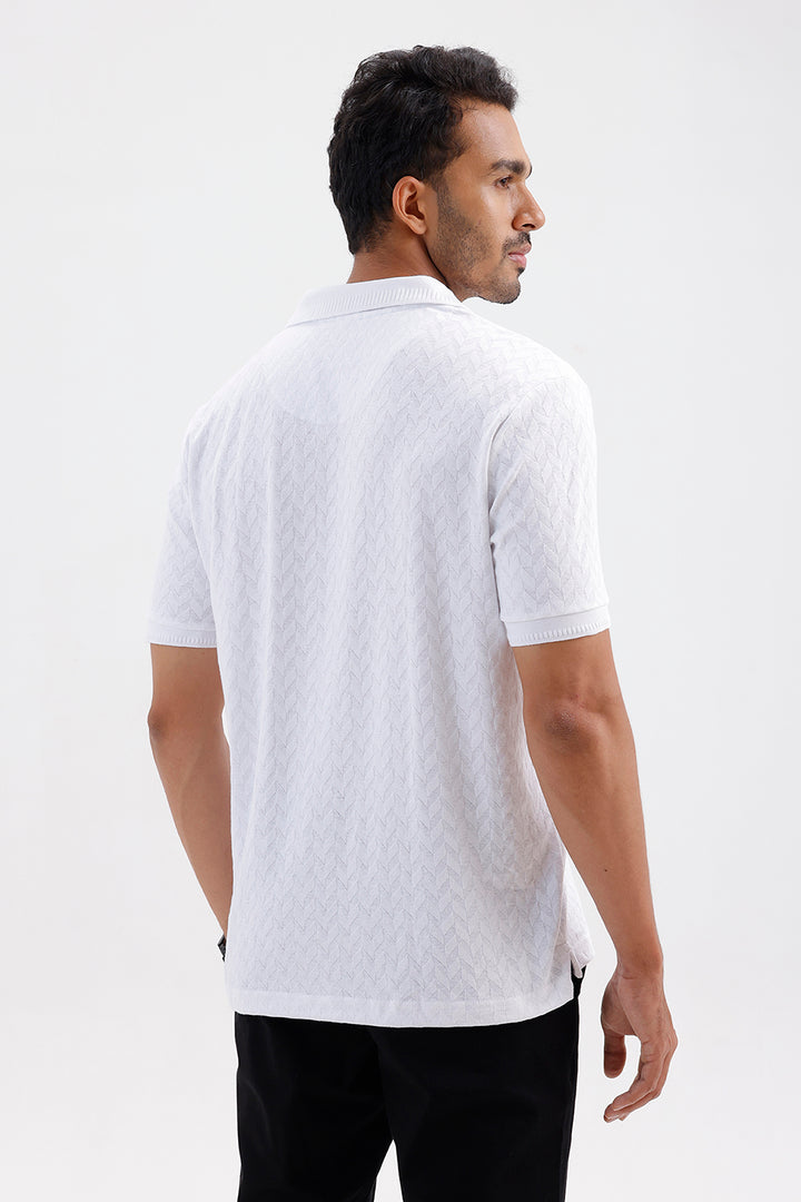 Fashion Polo Men's Pure White Cotton T-Shirt