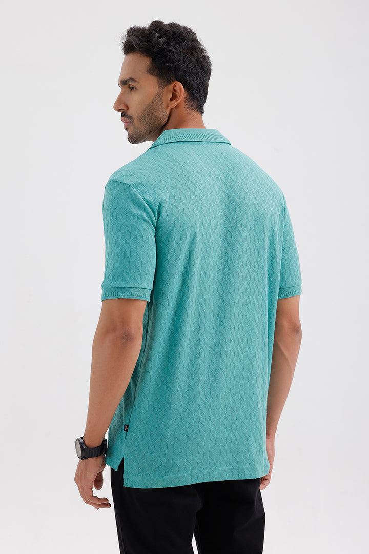 Premium Fresh Jade Polo Neck T-Shirt for Men