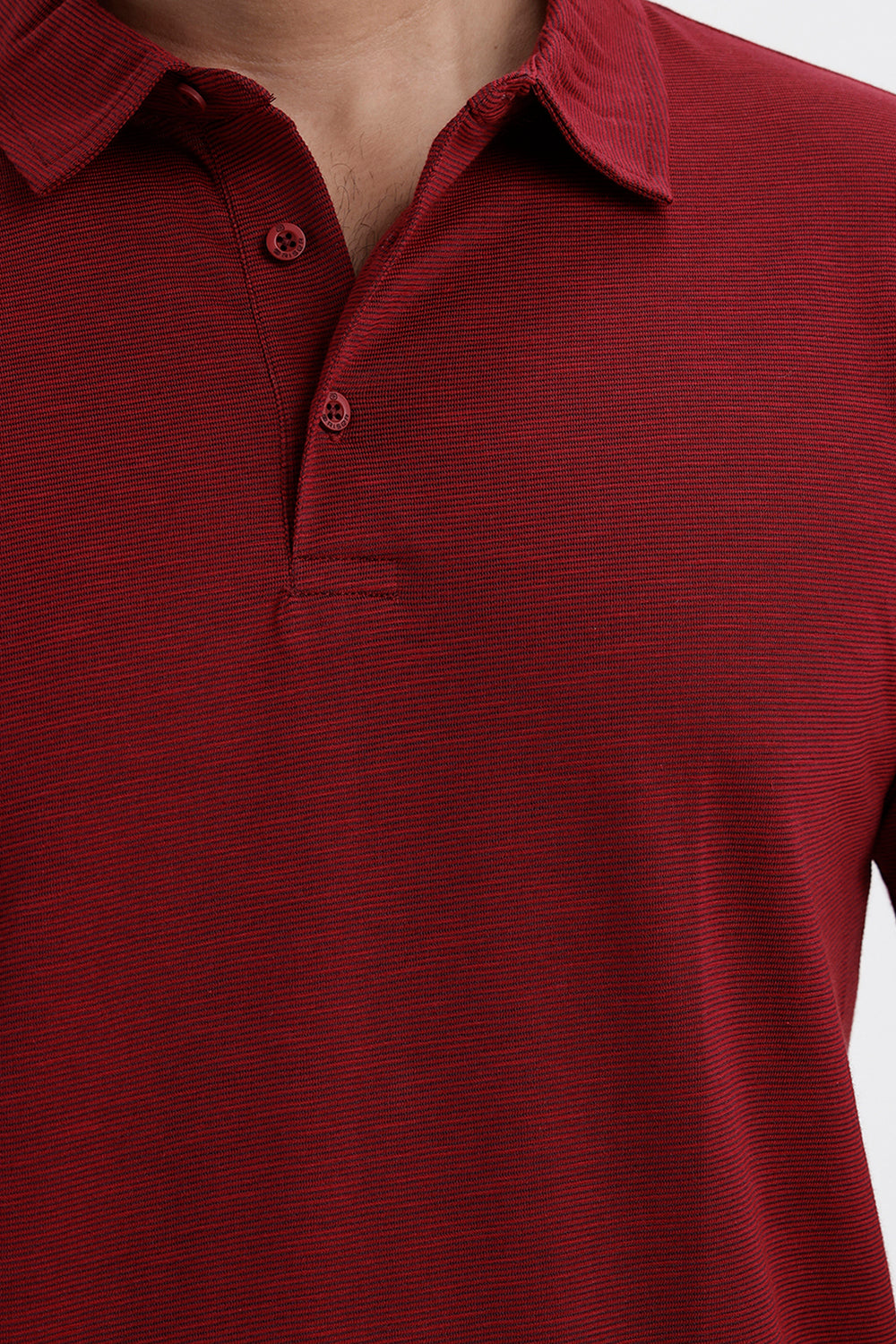 Men's Deep Red Cotton Polo T-Shirt