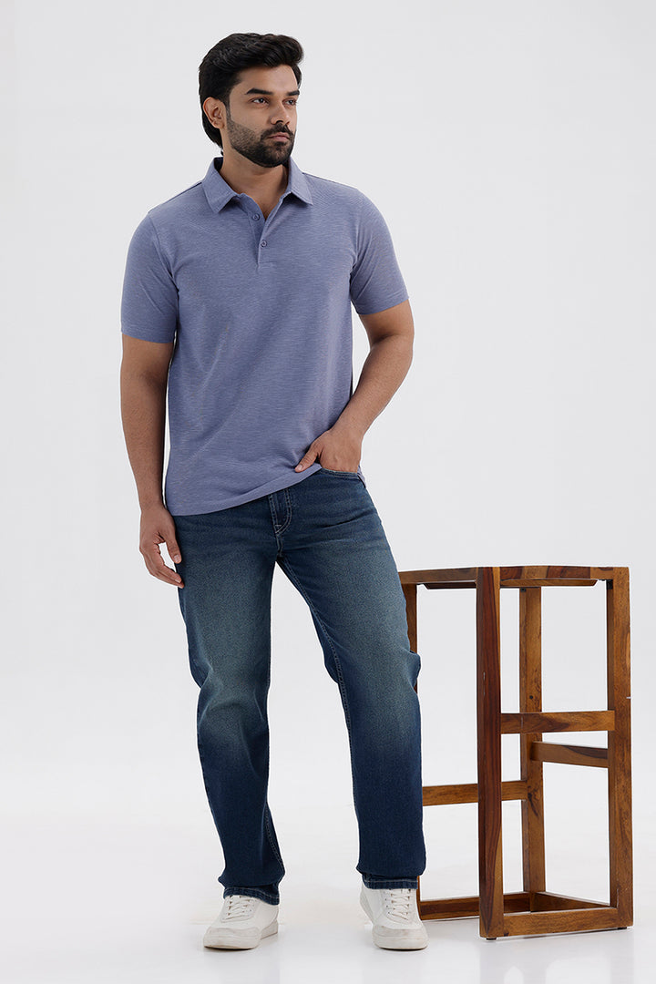 Kent Polo Men's Dusty Blue Cotton T-Shirt