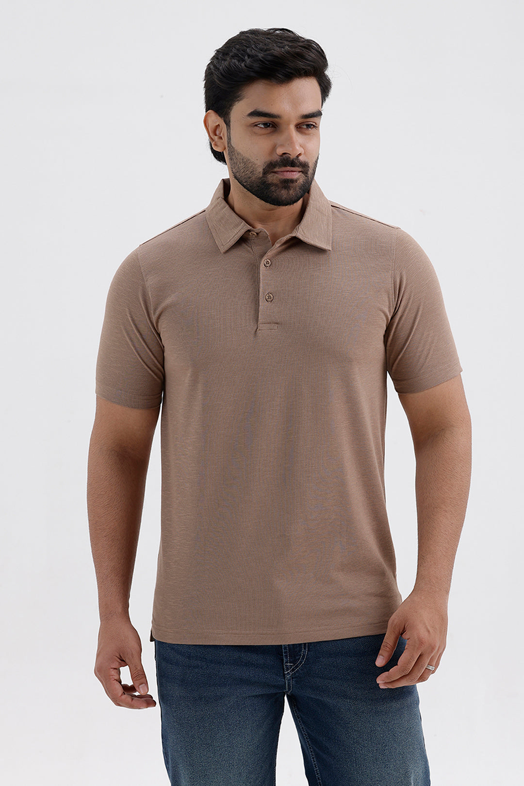 Men's Sahara Beige Kent Polo T-Shirt
