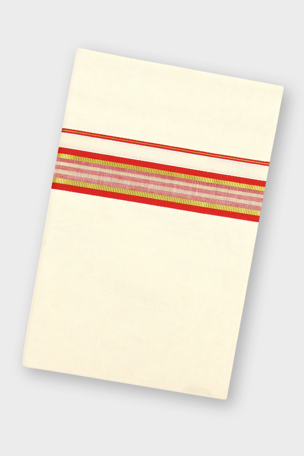 Red Double Layered Dhoti with Fancy Borders for Men