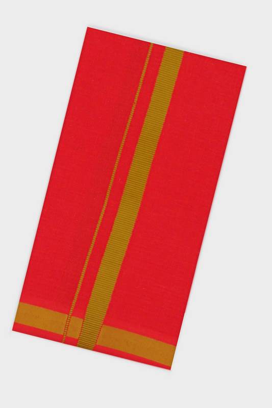 Sastha Kavi Towel BB - Red Devotional Towels For Men | Uathayam