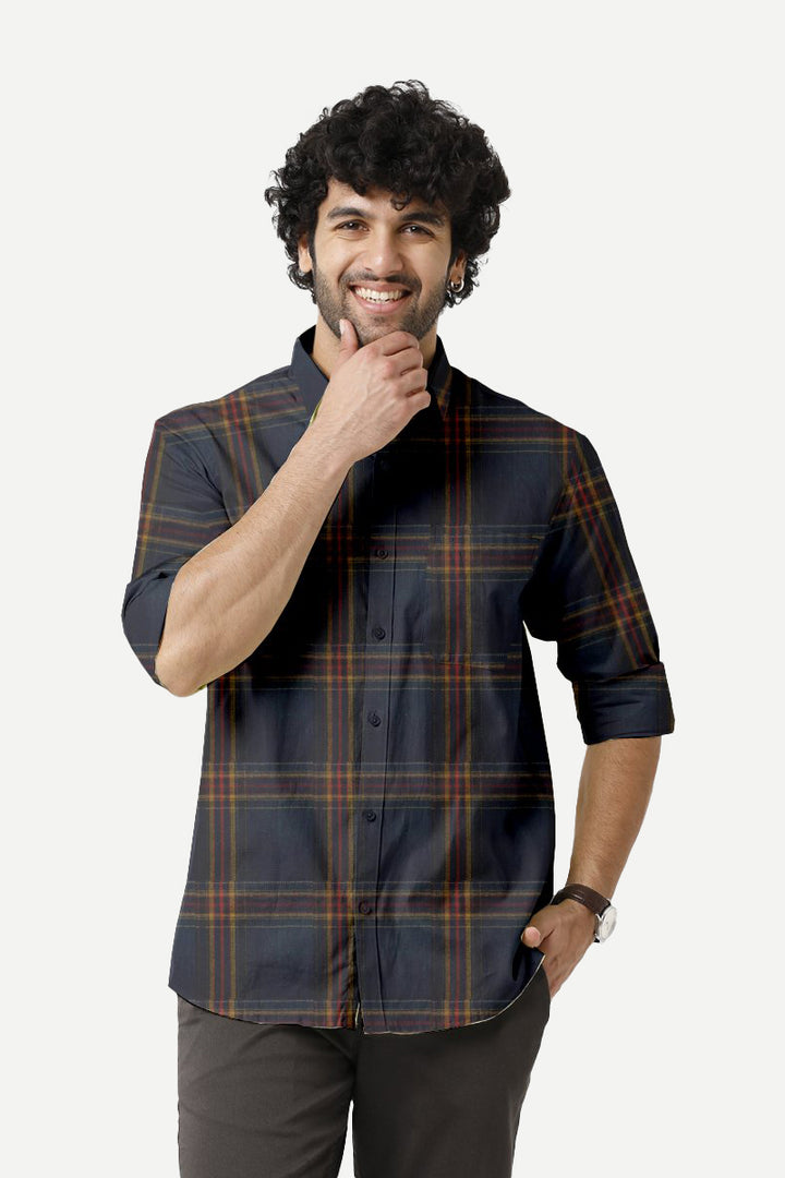 Vista - Blue With Red Checked Shirts For Mens | Ariser