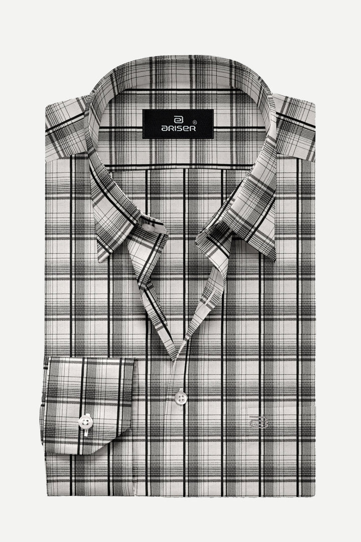 Vista - Black With Beige Checked Shirts For Mens | Ariser