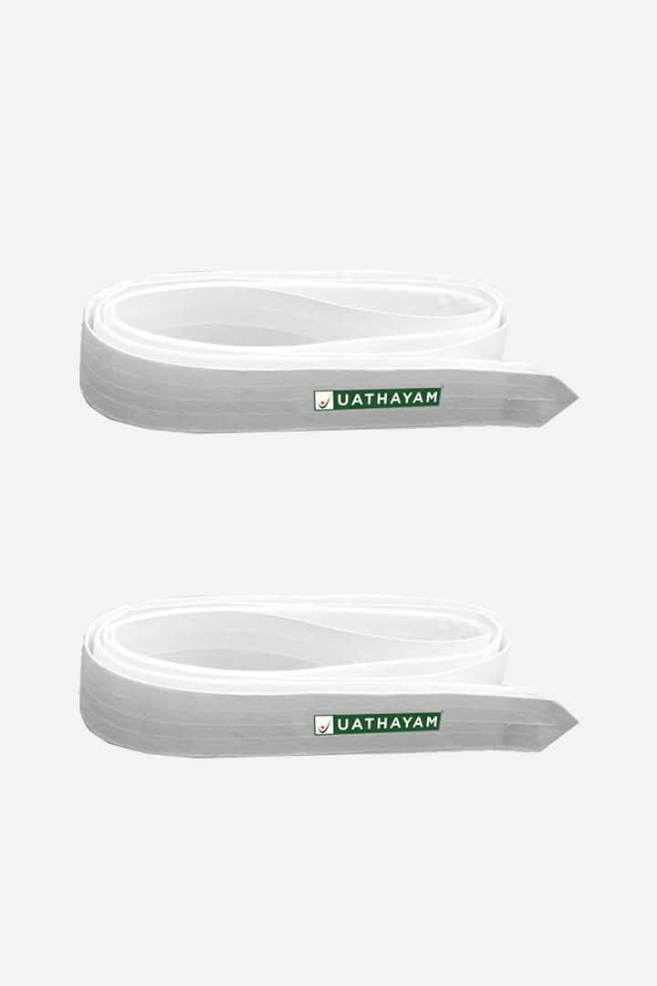 Dhoti Belt - White Pack of 2 Combo For Mens | Uathayam