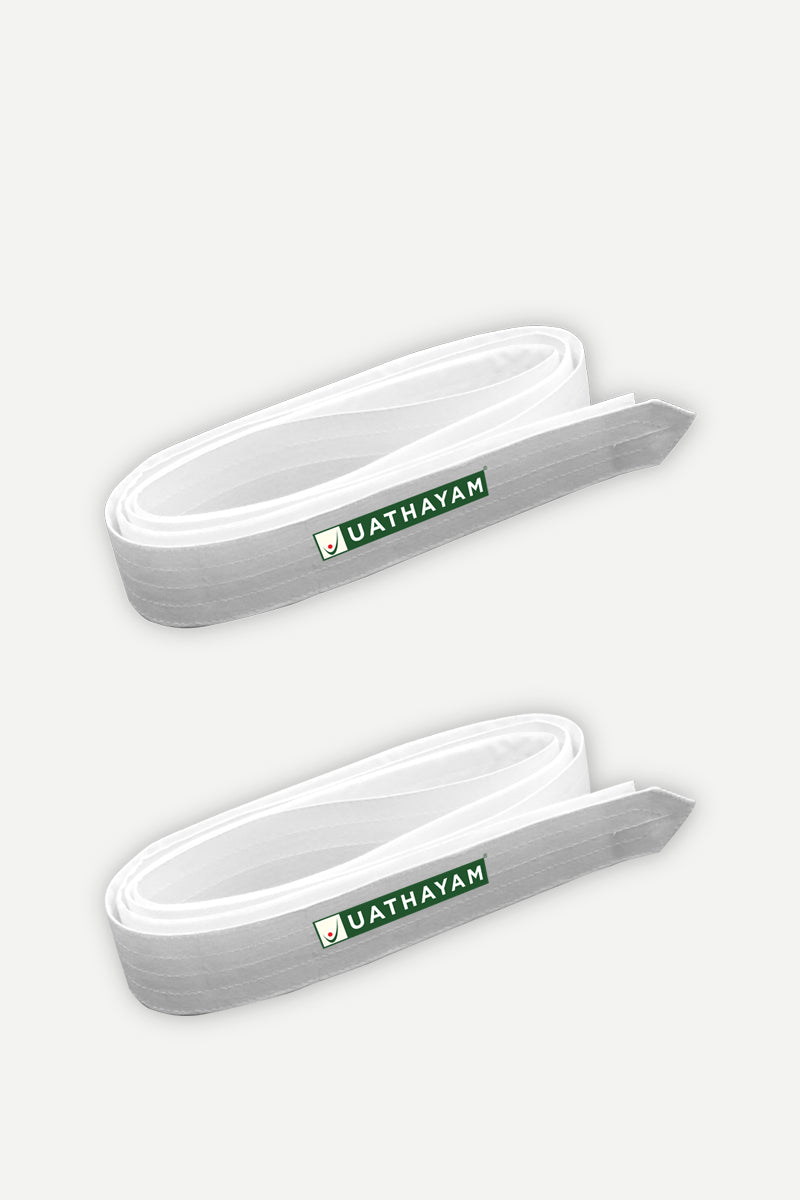 Dhoti Belt - White Pack of 2 Combo For Mens | Uathayam