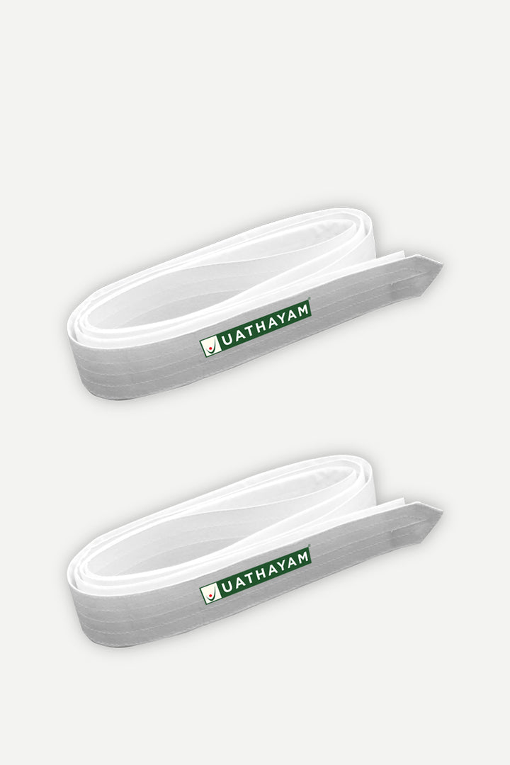 Dhoti Belt - White Pack of 2 Combo For Mens | Uathayam