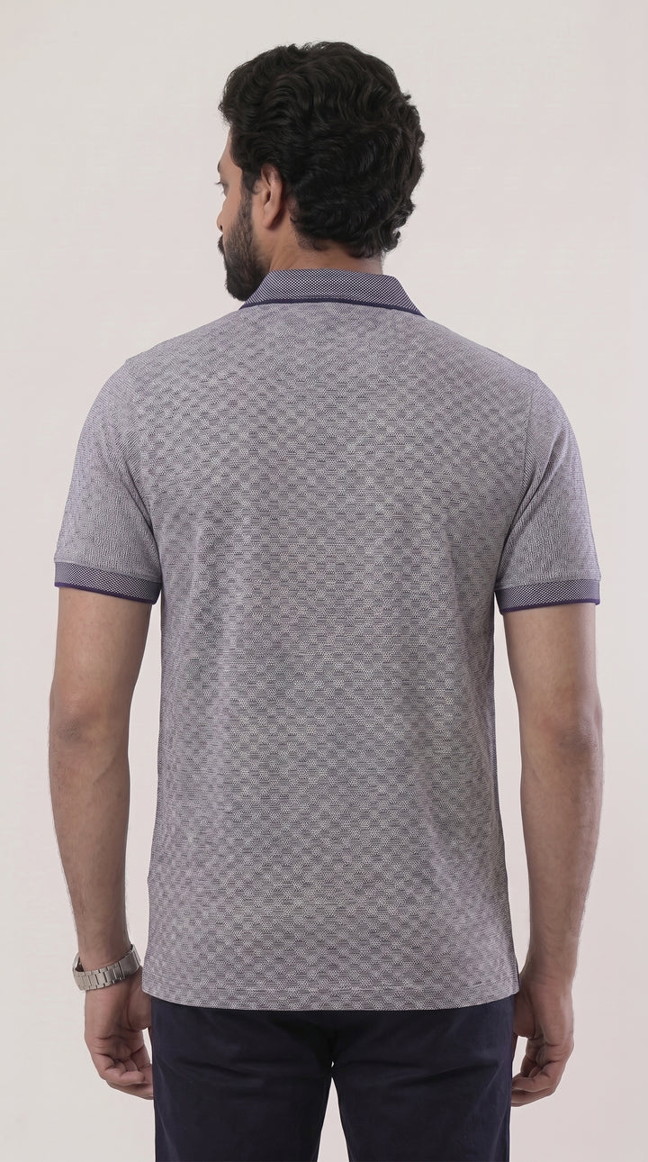 Navy Blue Micro Pattern T-Shirt for Men