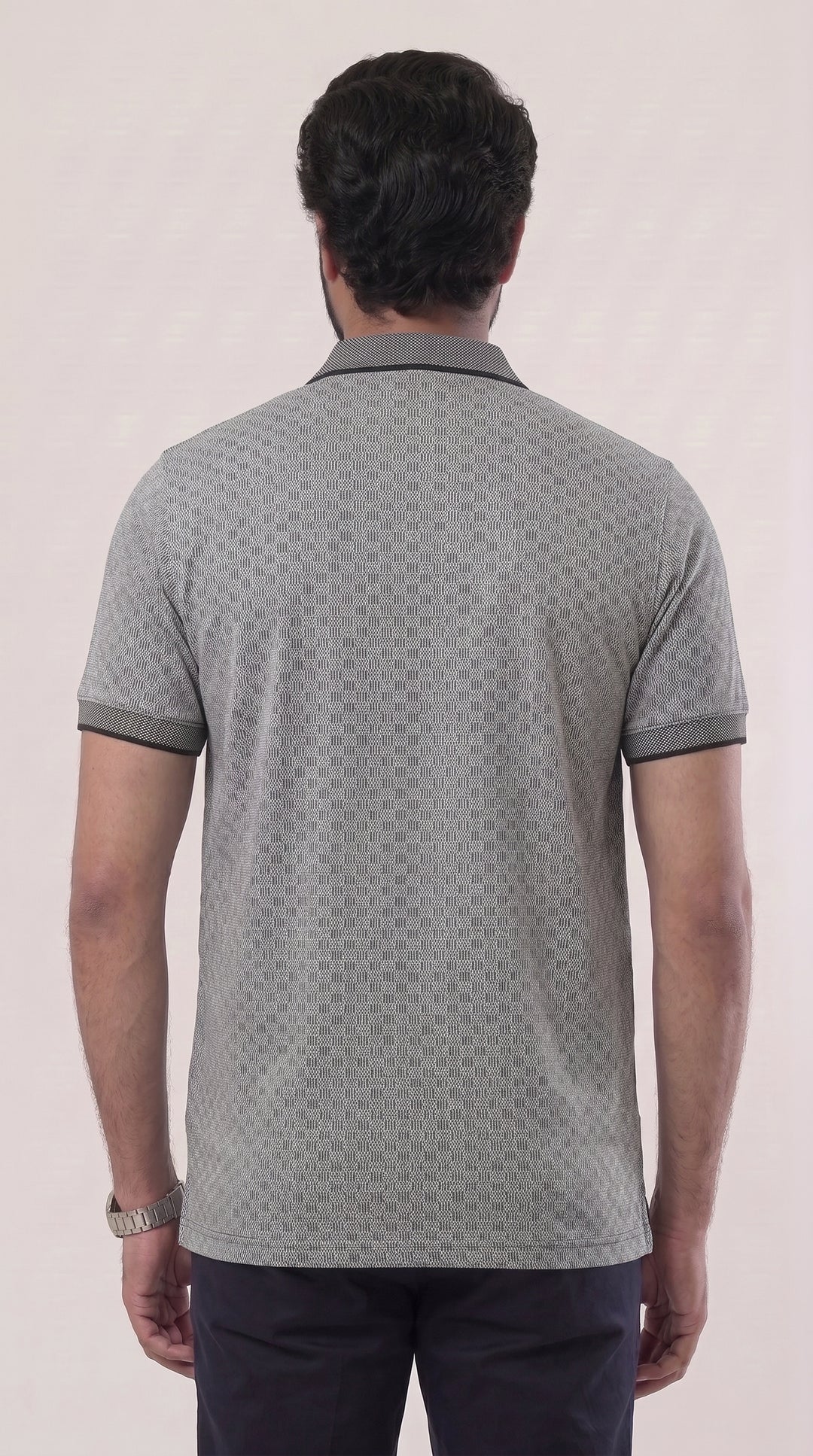 Casual Micro Pattern Polo T-Shirt for Men