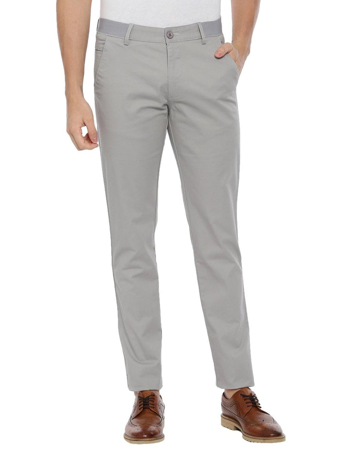 Brooklyn - Steel Gray Cotton Lycra Trousers TR19004 - Uathayam