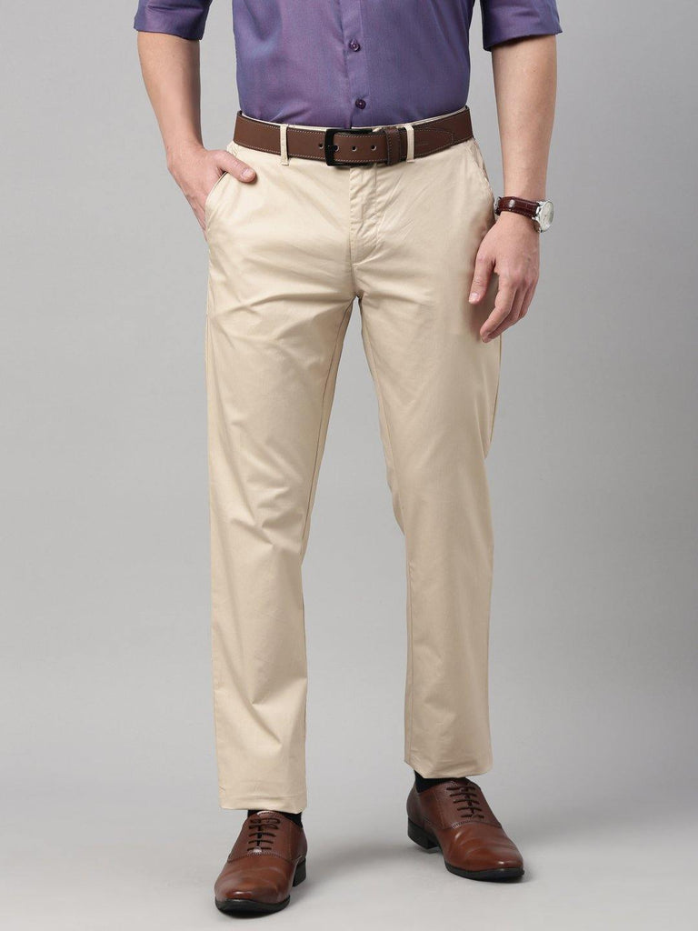 Buy Men Green Solid Cotton Stretch Trousers online at NNNOWcom