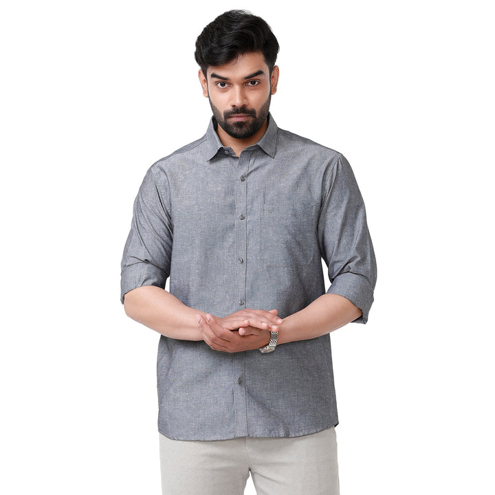Uathayam Linen Classic Color Shirt For Men