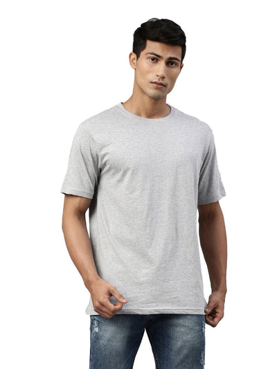 Gray Melange -Round Neck Solid Tshirts TS25010 - Uathayam
