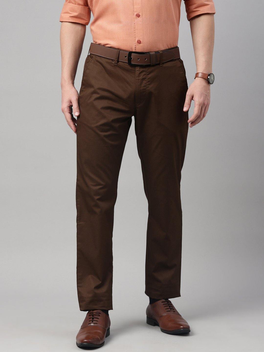 Formal White shirt Brown trouser with loafer combo  Evilato