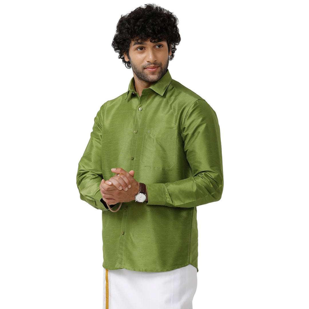 Uathayam Silk Link Slub Shirt For Men