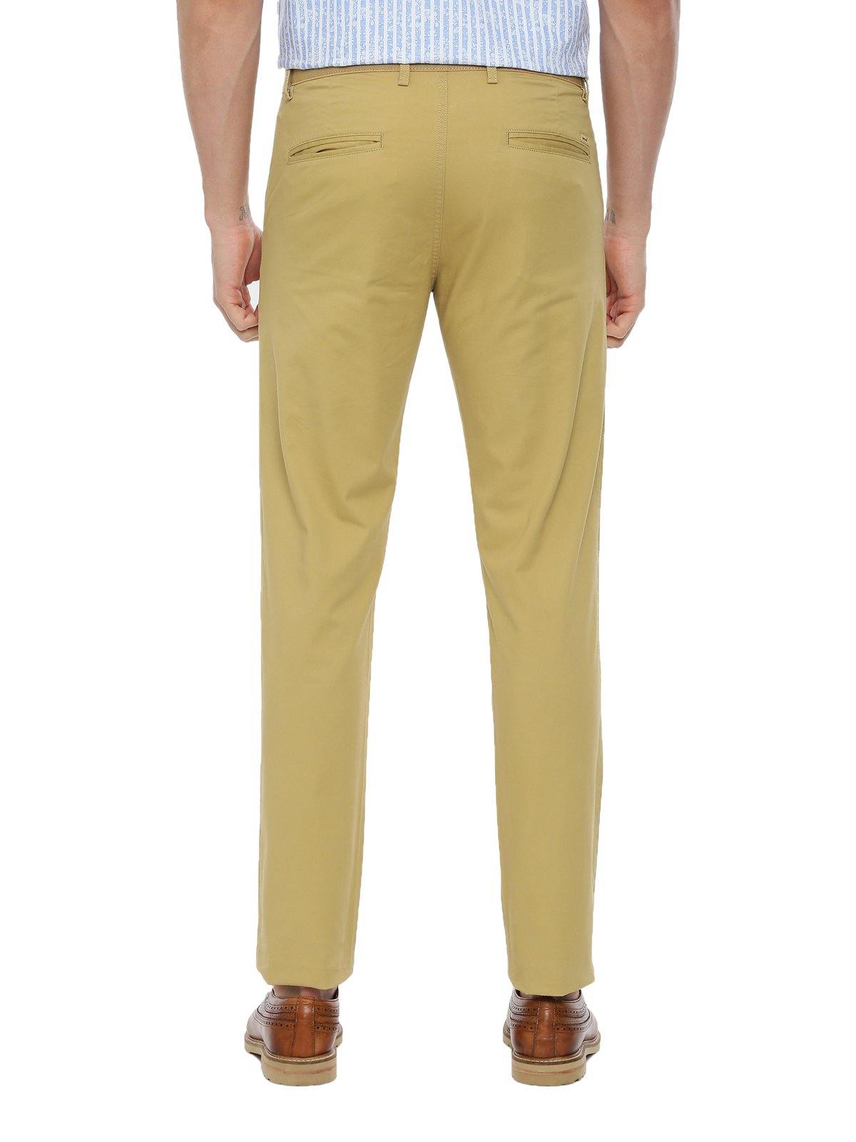 Buy COLOR PLUS Khaki Mens 4 Pocket Solid Trousers | Shoppers Stop