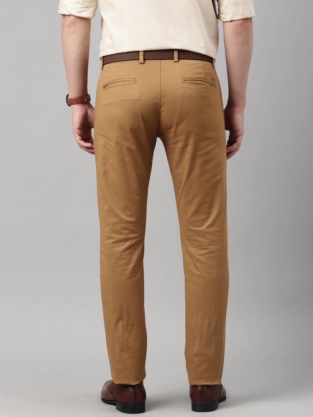 Buy Black Coffee Men Beige Sharp Fit Flat Front Trousers  Trousers for Men  1708682  Myntra