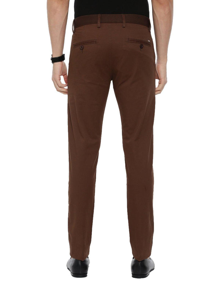 Brooklyn - Brown Cotton Lycra Trousers TR19008 - Uathayam