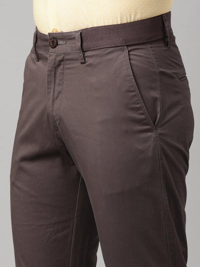 Ceder Brown Cotton Elastic Waist Trousers - EZ19506 - Uathayam
