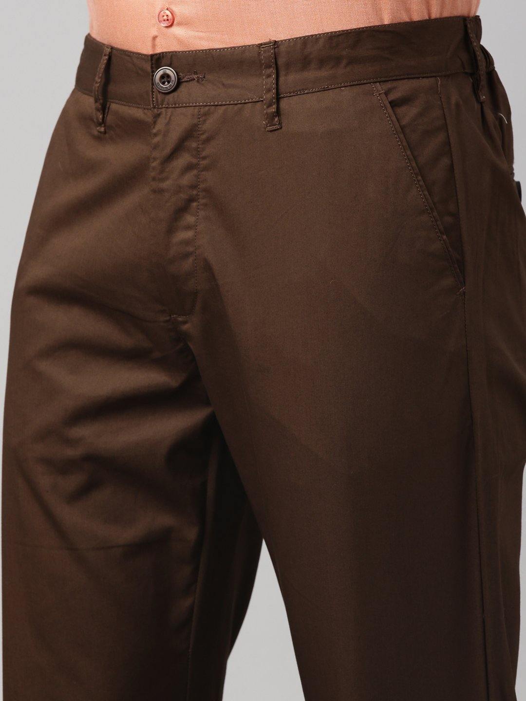 Buy Coffee Brown Regular Fit Formal Trousers online  Looksgudin