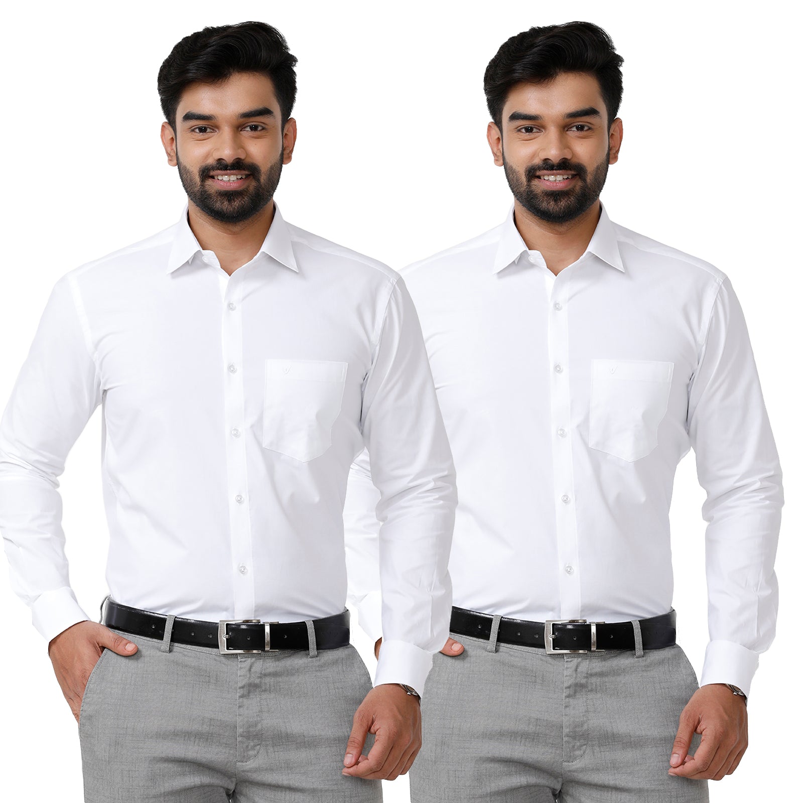 GoodLuck Full White Shirt Combo  2 Shirt In Single Pack   Uathayam