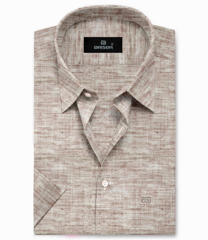 Ariser Linen Feel Solid Cotton Rich Slim Fit Half Sleeve Shirt for Men (Pack Of 1)