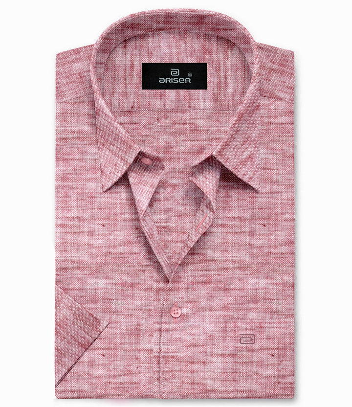 Ariser Linen Feel Solid Cotton Rich Slim Fit Half Sleeve Shirt for Men (Pack Of 1)