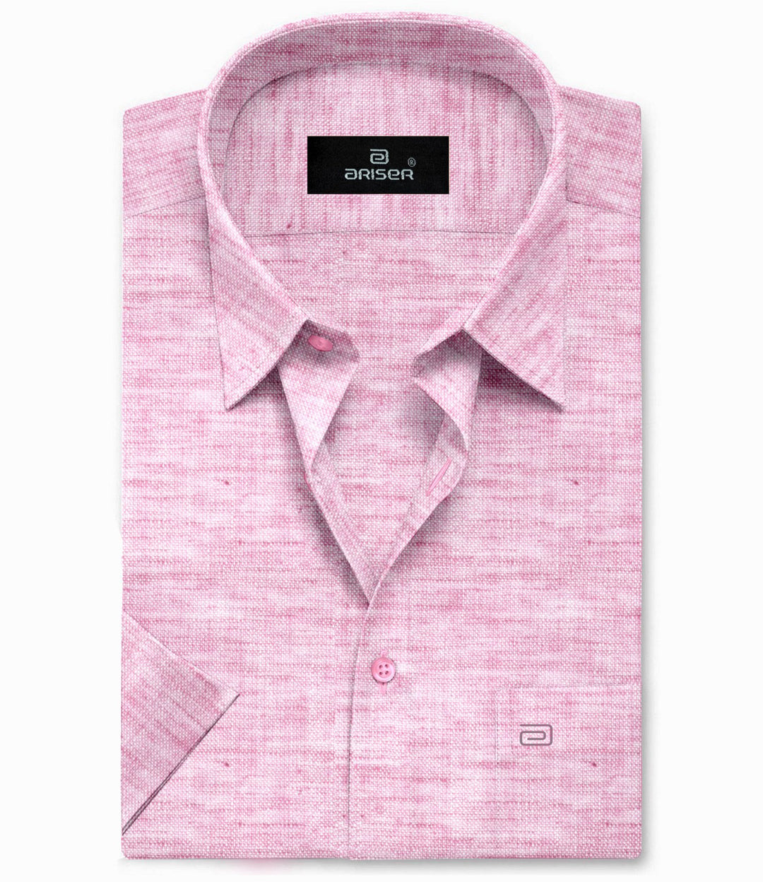 Ariser Linen Feel Solid Cotton Rich Slim Fit Half Sleeve Shirt for Men (Pack Of 1)
