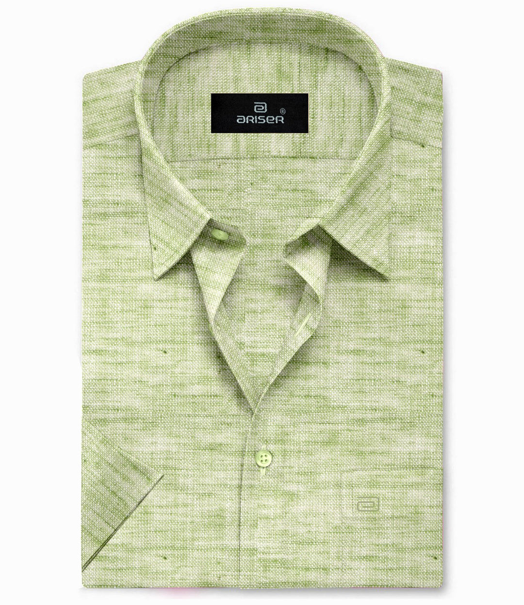 Ariser Linen Feel Solid Cotton Rich Slim Fit Half Sleeve Shirt for Men (Pack Of 1)