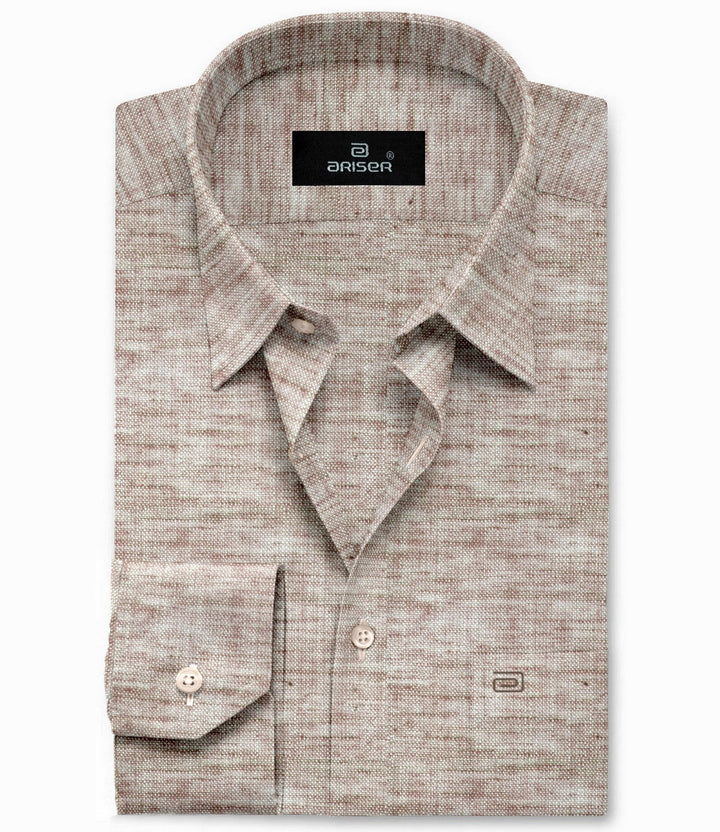 Ariser Linen Feel Solid Cotton Rich Slim Fit Full Sleeve Shirt for Men (Pack Of 1)