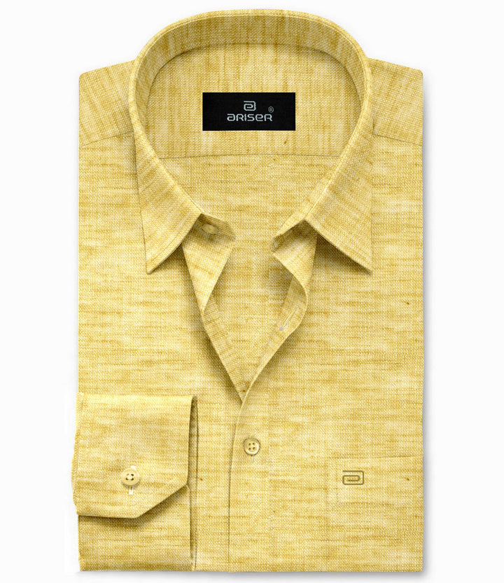 Ariser Linen Feel Solid Cotton Rich Slim Fit Full Sleeve Shirt for Men (Pack Of 1)