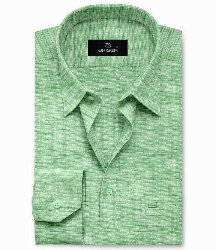 Ariser Linen Feel Solid Cotton Rich Slim Fit Full Sleeve Shirt for Men (Pack Of 1)
