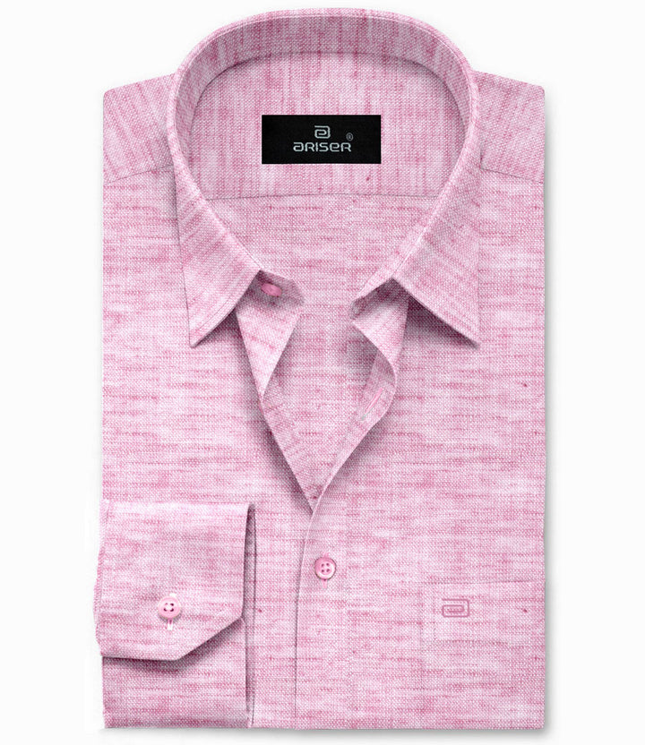 Ariser Linen Feel Solid Cotton Rich Slim Fit Full Sleeve Shirt for Men (Pack Of 1)