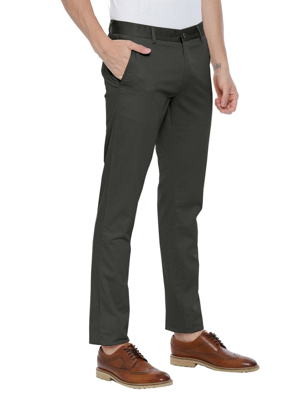 Brooklyn - Steel Gray Cotton Lycra Trousers TR19004 – Uathayam